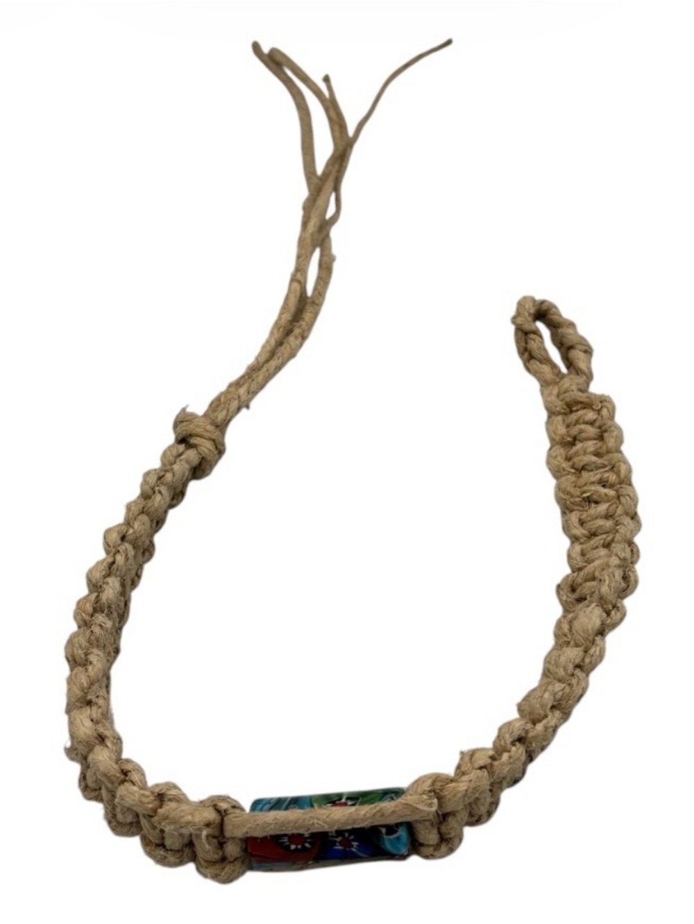 15.5” Handmade Thick Hemp 6.5” Adjustable Necklace W/ Pendant